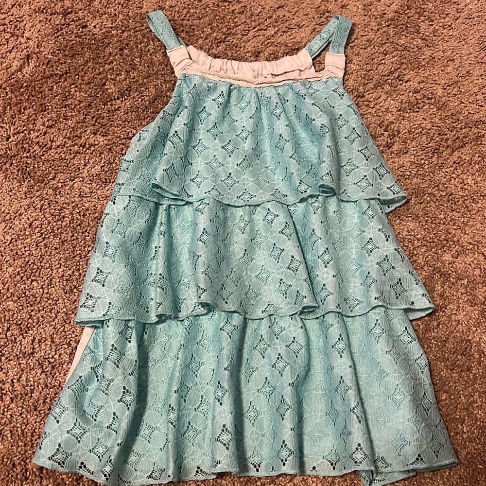 Kids Blue Ruffle Tank Top